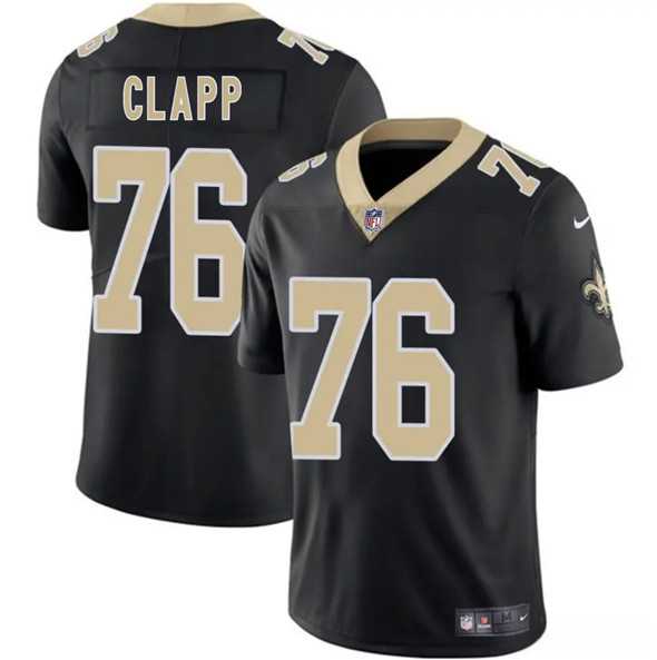 Men & Women & Youth New Orleans Saints #76 Will Clapp Black 2025 Vapor Limited Stitched Jersey->new orleans saints->NFL Jersey